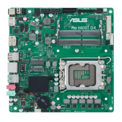 01042024660b4460d234b Asus PRO H610T D4-CSM - Corporate Stable Model, Intel H610, 1700, Thin Mini ITX, 2 DDR4 SO-DIMM, HDMI, DP, LVDS, 19v DC in, 1x M.2 - Black Antler