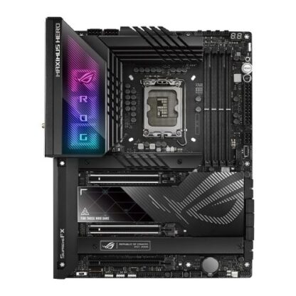 01042024660b449ba023f Asus ROG MAXIMUS Z790 HERO, Intel Z790, 1700, ATX, 4 DDR5, HDMI, 2 Thunderbolt, Wi-Fi 6E, 2.5G LAN, PCIe5, Hyper M.2 Card, RGB, 5x M.2 - Black Antler