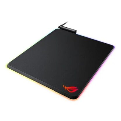 01042024660b45427787b Asus ROG Balteus RGB Gaming Mouse Pad, Customisable Lighting, Non-slip, USB Passthrough, 370 x 320 x 7.9 mm - Black Antler