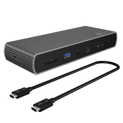 01042024660b4581ddaa5 Icy Box (IB-DK8801-TB4) Thunderbolt 4 Type-C 10-in-1 Docking Station w/ PD 96W - 2x TB Type-C, 4x USB-A, RJ45, Audio in/out, SD Card Reader - Black Antler