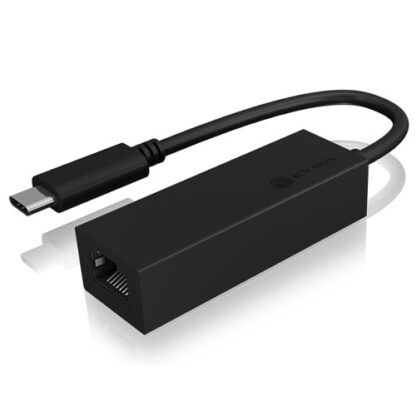 01042024660b4584a22b4 Icy Box USB-C To Gigabit Ethernet Adapter, USB 3.0 Type-C, Windows/Mac/Chrome Compatible - Black Antler