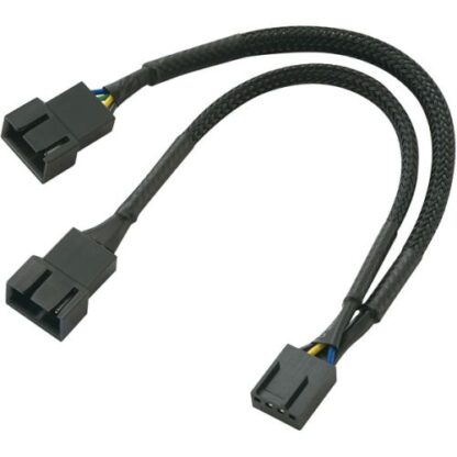 01042024660b4642935cd Akasa PWM Fan Splitter Cable, 2 PWM Fans from Single PWM Header, 15cm - Black Antler