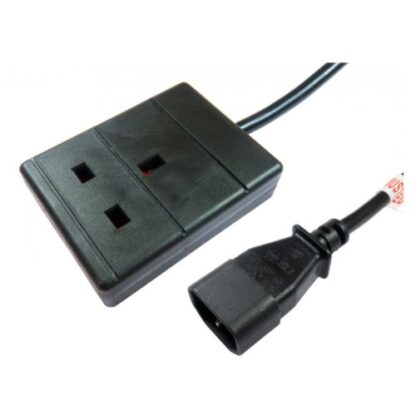 01042024660b4645cd351 Spire IEC C14 to UK Mains Socket Power Cord, 0.5M, Black - Black Antler