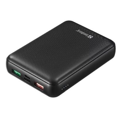 01042024660b49752d20a Sandberg (420-66) PD 45W 15000mAh Powerbank, 1x USB-C 45W, 2x USB-A (QC 3.0), Power-Through, 5 Year Warranty - Black Antler