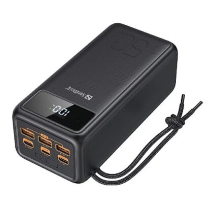 01042024660b49760fbd7 Sandberg (420-75) PD 130W 50000mAh Powerbank, 2x USB-C (1 @ 100W), 3x USB-A, Always-ON-Mode, Flashlight, Status Display, 5 Year Warranty - Black Antler