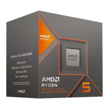 02042024660b4b97eb832 AMD Ryzen 5 8600G with Wraith Stealth Cooler, AM5, Up to 5.0GHz, 6-Core, 65W, 22MB Cache, 4nm, 8th Gen, Radeon Graphics - Black Antler