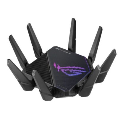 02042024660b4f5a824aa ASUS (GT-AX11000 PRO) ROG Rapture AX11000 Wireless Tri-Band Wi-Fi 6 Gaming Router, 10G LAN, 2.5G WAN, AiMesh, RangeBoost Plus, RGB - Black Antler