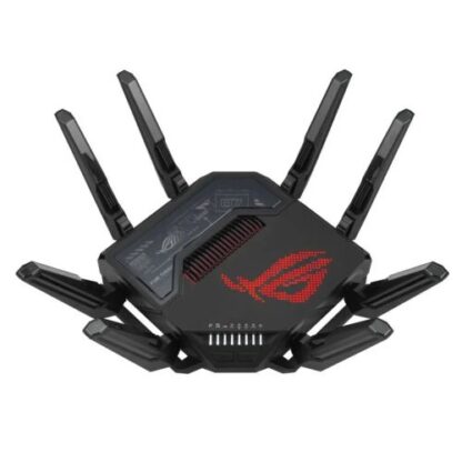 02042024660b51b120944 Asus ROG Rapture GT-BE98 BE25000 Quad-Band Wi-Fi 7 Gaming Router, 2x 10G Ports, 2.5G WAN, Game Acceleration, AiMesh, RGB Lighting - Black Antler