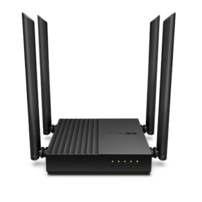 02042024660b52dea5f49 TP-LINK (Archer C64), AC1200 (867+400) Wireless Dual Band GB Cable Router, 4-Port, MU-MIMO, Access Point Mode - Black Antler