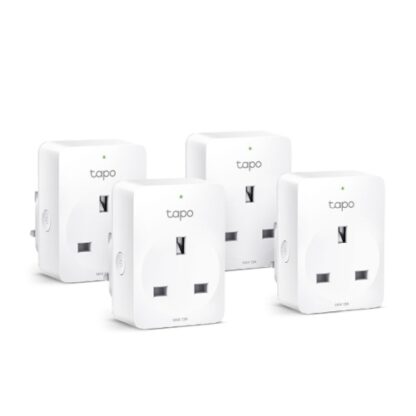 02042024660b572465505 TP-LINK (TAPO P100 4-Pack) Mini Smart Wi-Fi Socket, Remote Access, Scheduling, Away Mode, Voice Control - Black Antler