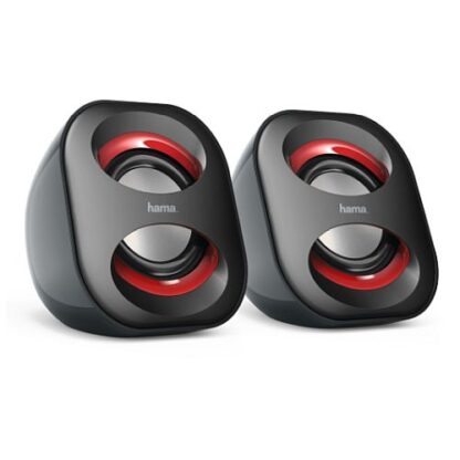 02042024660b57898b86e Hama Sonic Mobil 183 2.0 Notebook Speakers, 3.5 mm Jack, USB-A for Power, Inline Volume Controls - Black Antler