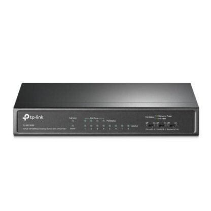 02042024660b5a4abbcb7 TP-LINK (TL-SF1008P) 8-Port 10/100Mbps Unmanaged Desktop Switch, 4-Port PoE+, Steel Case - Black Antler