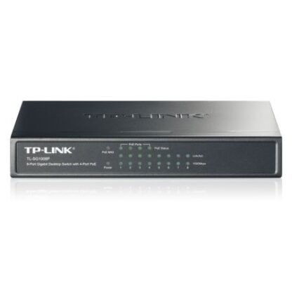 02042024660b5a5104ba0 TP-LINK (TL-SG1008P) 8-Port Gigabit Unmanaged Desktop Switch, 4-Port PoE, Steel Case - Black Antler