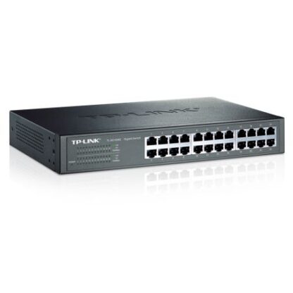 02042024660b5b0291445 TP-LINK (TL-SG1024D) 24-Port Gigabit Unmanaged Desktop/Rackmount Switch, Steel Case - Black Antler