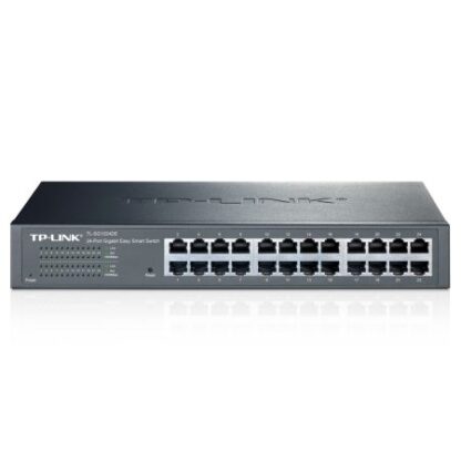 02042024660b5b0306076 TP-LINK (TL-SG1024DE) 24-Port Gigabit Easy Smart Switch, Simple Setup, Rackmountable, VLAN - Black Antler