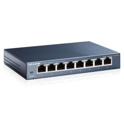 02042024660b5b0701292 TP-LINK (TL-SG108) 8-Port Gigabit Unmanaged Desktop Switch, Steel Case - Black Antler