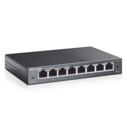 02042024660b5b07d743f TP-LINK (TL-SG108E) 8-Port Gigabit Easy Smart Switch, Steel Case - Black Antler