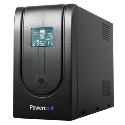 02042024660b5c3d3f640 Powercool 1500VA Smart UPS, 900W, LCD Display, 3 x UK Plug, 2 x RJ45, 3 x IEC, USB - Black Antler