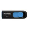 ADATA 128GB UV128 USB 3.0 Memory Pen, Retractable, Capless, Black & Blue