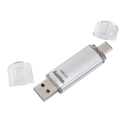 02042024660b5e999ca88 Hama C-Laeta 32GB USB-A/USB-C Memory Pen, Metal Casing, OTG, 40 MB/s - Black Antler