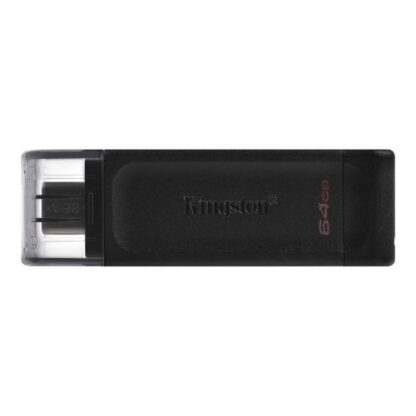 02042024660b5fbd5eb86 Kingston 64GB DataTraveler 70 USB 3.2 Gen1 Type-C Memory Pen, Cap - Black Antler