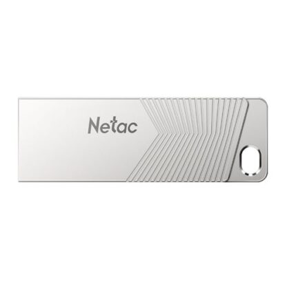 02042024660b5fc26ab9a Netac 32GB UM1 USB 3.2 Memory Pen, Zinc Alloy Casing, Key Ring, Pearl Nickel Colour - Black Antler