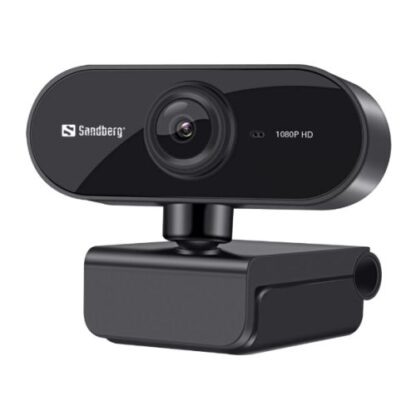 02042024660b617373311 Sandberg USB Flex FHD 2MP Webcam with Mic, 1080p, 30fps, Glass Lens, Auto Adjusting, 360° Rotatable, Clip-on/Desk Mount, 5 Year Warranty - Black Antler