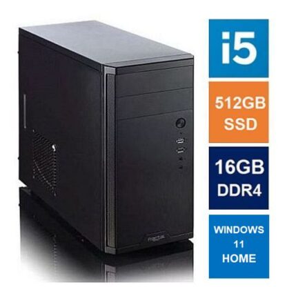 050420246610403bf3b05 Spire MATX Tower PC, Fractal Core 1100 Case, i5-12400, 16GB 3200MHz, 512GB SSD, Bequiet 550W, No Optical, KB & Mouse, Windows 11 Home - Black Antler