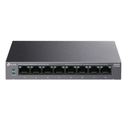 09042024661593d0d4d37 TP-LINK (LS108GP) 8-Port Gigabit Desktop LiteWave Switch with 8-Port PoE+, Metal Casing - Black Antler