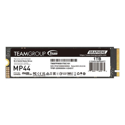 16042024661e7ab68105b Team 1TB MP44 M.2 NVMe Gen4 SSD, M.2 2280, PCIe4, R/W 7400/6500 MB/s, Heat Dissipating Graphene Label - Black Antler