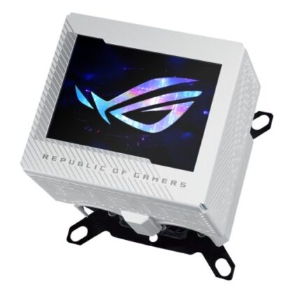 17042024661feb8c8b86f Asus ROG Ryujin III WB White Edition CPU Water Block, Full-Colour 3.5" LCD Customisable Screen, Embedded VRM Fan - Black Antler