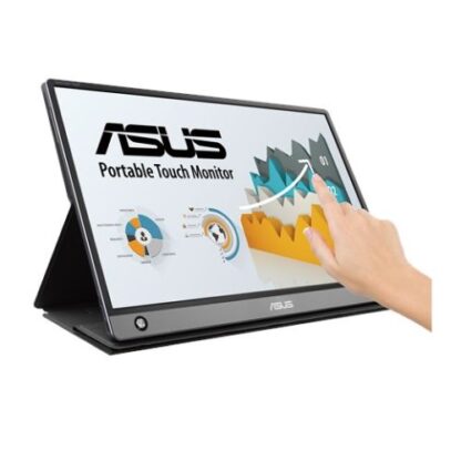 08052024663bfee71468c Asus 15.6" Portable IPS Touchscreen Monitor (ZenScreen MB16AMT), 1920 x 1080, USB-C (USB-A adapter), micro-HDMI, 7800mAh Battery, Auto-rotatable, Hybrid Signal, Smart Case Stand - Black Antler