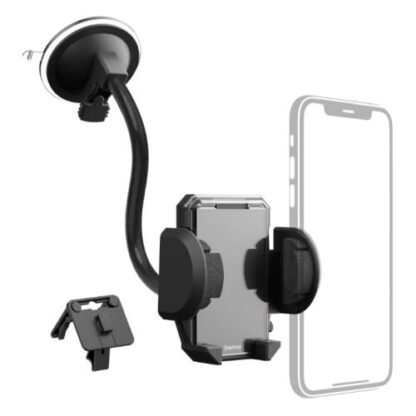 160520246645fd1842aed Hama Multi 2-in-1 Mobile Phone Holder, Suction Cup/Grating Clamp, Flexible Arm, 360° Rotation - Black Antler
