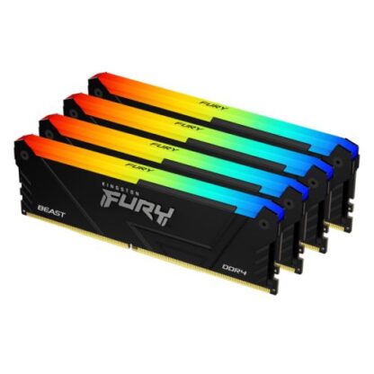 20052024664bbf143f728 Kingston Fury Beast RGB 32GB Kit (4 x 8GB), DDR4, 3200MHz (PC4-25600), CL16, XMP, DIMM Memory - Black Antler