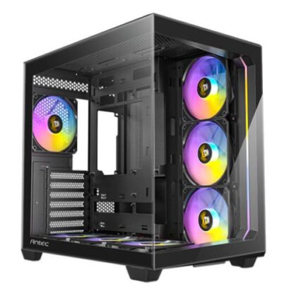 23052024664f22804f36d Antec C5 ARGB Dual Chamber Gaming Case w/ Glass Side & Front, ATX, 7x ARGB Fans, Fan Controller, LED Control Button, USB-C, Asus BTF Compatible, Black - Black Antler