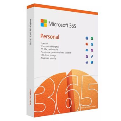 23052024664f470feb848 Microsoft Office 365 Personal, 1 User, Up to 5 Devices, 1 Year Subscription, 32 & 64 bit, Medialess - Black Antler