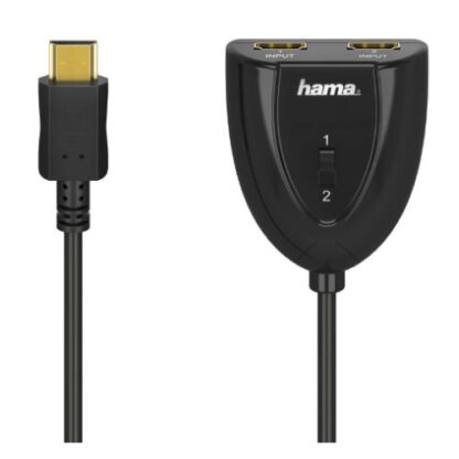 3005202466585495576c4 Hama 2x1 HDMI Switch, 2 Inputs, 1 Output, 1080p 60Hz, Plug and Play - Black Antler