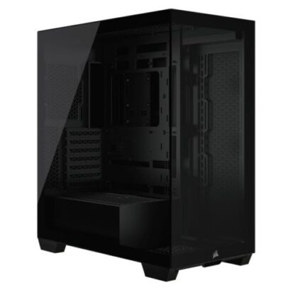 05062024666038b21eeac Corsair 3500X Gaming Case w/ Glass Side & Front, E-ATX, No Fans, USB-C, Asus BTF Compatible, Black - Black Antler