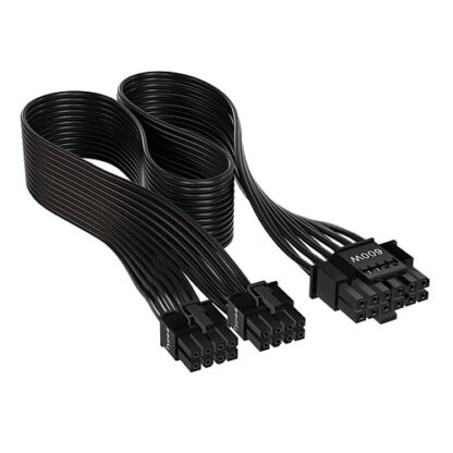 1806202466718228736d5 Corsair 600W PCIe 5.0 12VHPWR Type-4 PSU Power Cable - Black Antler