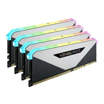 040720246686b8dd46d69 Corsair Vengeance RGB RT 32GB Memory Kit (4 x 8GB), DDR4, 3200MHz (PC4-25600), CL16, 10 LEDs, AMD Optimised, White - Black Antler