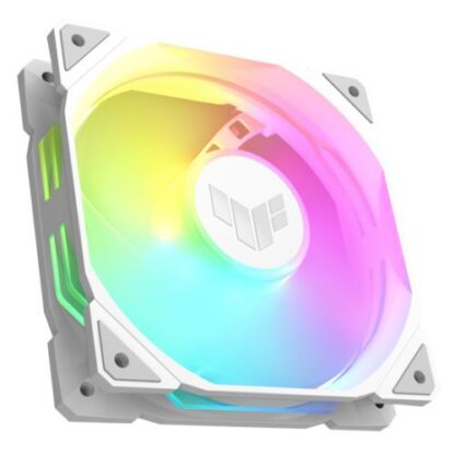 08072024668bee30b8348 Asus TUF Gaming TR120 ARGB 12cm PWM Case Fan (Single), Hydraulic Bearing, 28mm Frame, Double-layer LED Matrix Design, 2000 RPM, White - Black Antler