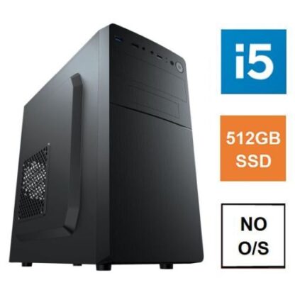 3007202466a92c2906ba7 Spire MATX Tower PC, Vida Business Case, i5-12400, 8GB 3200MHz, 512GB SSD, Corsair 550W, No Optical, KB & Mouse, No Operating System - Black Antler