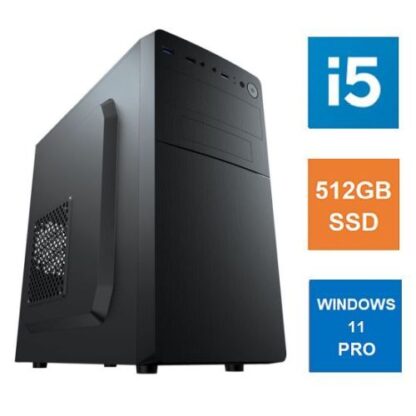 3007202466a92c29bdfad Spire MATX Tower PC, Vida Business Case, i5-12400, 8GB 3200MHz, 512GB SSD, Corsair 550W, No Optical, KB & Mouse, Windows 11 Pro - Black Antler