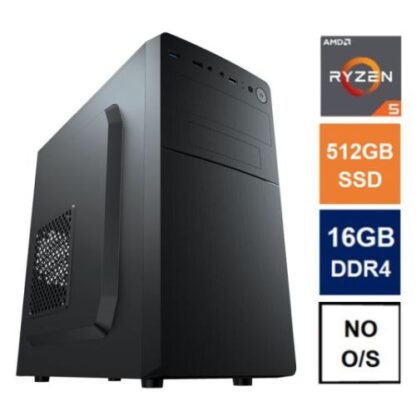 3007202466a92c2a8065a Spire MATX Tower PC, Vida Business Case, Ryzen 5 5600G, 16GB 3200MHz, 512GB SSD, Corsair 550W, No Optical, KB & Mouse, No Operating System - Black Antler