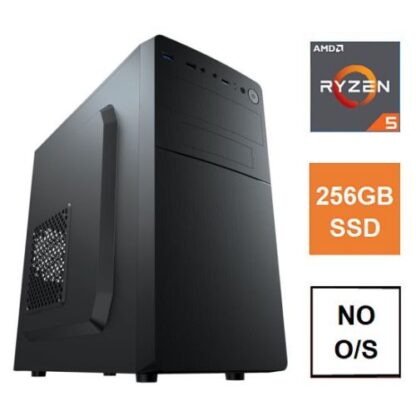 3007202466a92c5c7c33e Spire MATX Tower PC, Vida Business Case, Ryzen 5 5600G, 8GB 3200MHz, 256GB SSD, Corsair 550W, No Optical, KB & Mouse, No Operating System - Black Antler