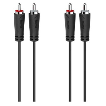 3107202466aa29b9a90e9 Hama 2x RCA Plugs to 2x RCA Plugs, 1.5 Metre - Black Antler