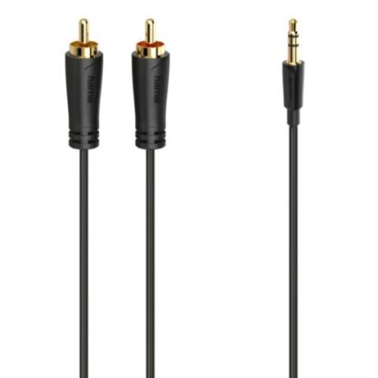 3107202466aa29f762c25 Hama 3.5mm Jack Plug to 2x RCA Plugs, Gold-plated, 1.5 Metre - Black Antler