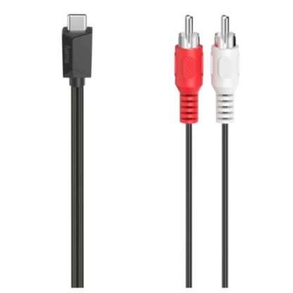 3107202466aa2a3cad690 Hama USB Type-C to 2x RCA Plugs, 1.5 Metre - Black Antler