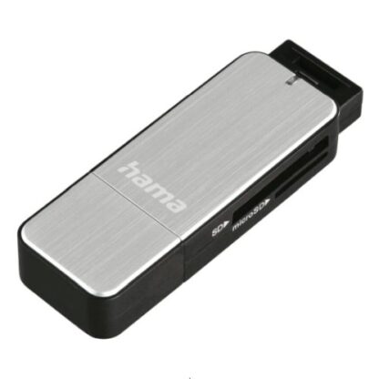 3107202466aa3d6c324ab Hama External USB 3.0 Card Reader, SD/microSD, Silver, USB Powered - Black Antler