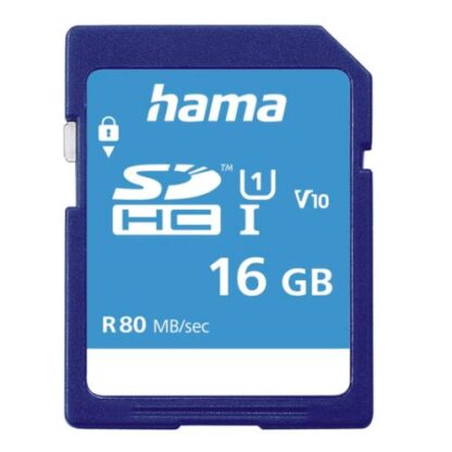 3107202466aa572de1d1b Hama 16GB SDHC Card, UHS-I Class 10, 80MB/s - Black Antler